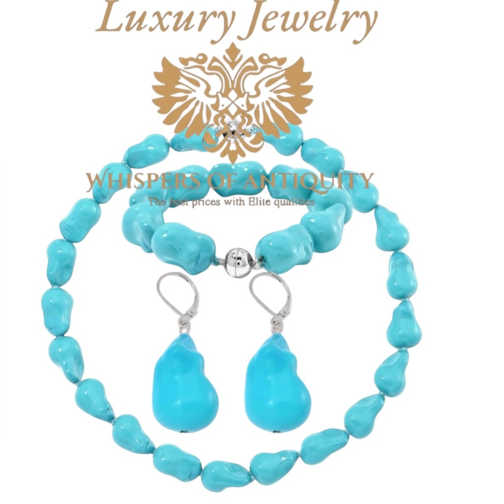 Pearlfection JTV Sleeping beauty color Baroque Shell Pearl necklace 20” Set